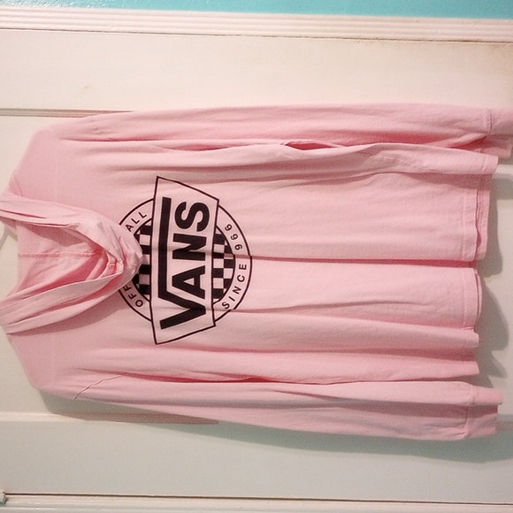 Vans Off the Wall Since 1966 Mens Light Pink Graphic Hooded Long Sleeve - Picture 6 of 6